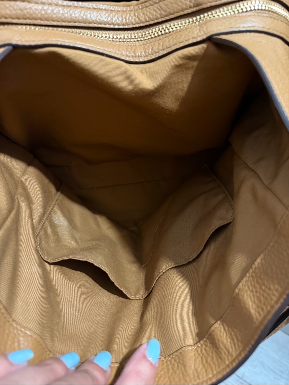 Coach Tan Pebbled Leather Shoulder Bag with Floral Charm - Picture 7 of 16
